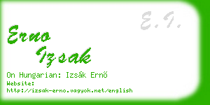 erno izsak business card