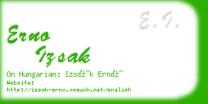 erno izsak business card